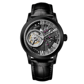 Luxury OBLVLO VMQ Series - Affordable All Black/Diamond Zirconia Case Mens Automatic Tourbillon Style Dial Dress Watches